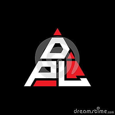 DPL triangle letter logo design with triangle shape. DPL triangle logo design monogram. DPL triangle vector logo template with red Vector Illustration