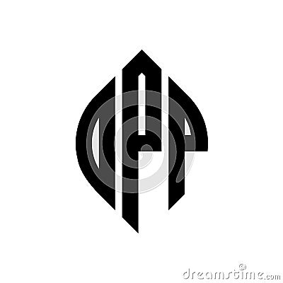 DPP circle letter logo design with circle and ellipse shape. DPP ellipse letters with typographic style. The three initials form a Vector Illustration