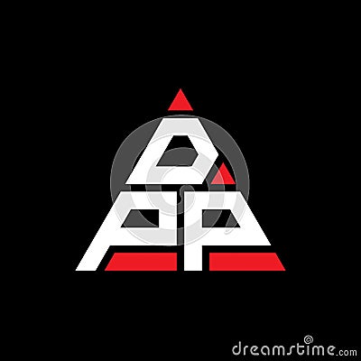 DPP triangle letter logo design with triangle shape. DPP triangle logo design monogram. DPP triangle vector logo template with red Vector Illustration