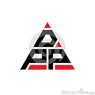 DPP triangle letter logo design with triangle shape. DPP triangle logo design monogram. DPP triangle vector logo template with red Vector Illustration