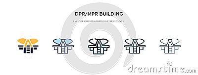 Dpr/mpr building icon in different style vector illustration. two colored and black dpr/mpr building vector icons designed in Vector Illustration