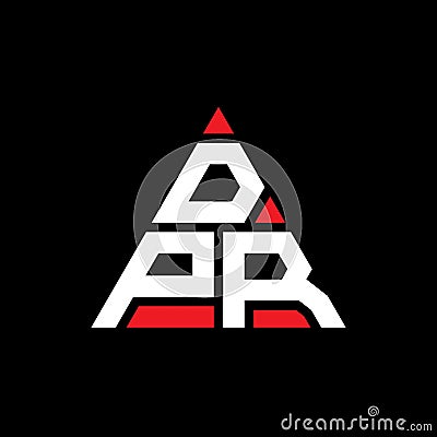 DPR triangle letter logo design with triangle shape. DPR triangle logo design monogram. DPR triangle vector logo template with red Vector Illustration