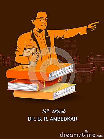 Dr Bhimrao Ramji Ambedkar for Ambedkar Jayanti celebration Vector Illustration