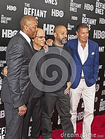 Dr. Dre, Jimmy Iovine, Allen Hughes, and Richard Plepler Editorial Stock Photo