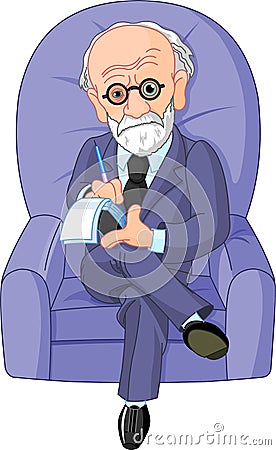 Dr. Freud psychotherapist Vector Illustration