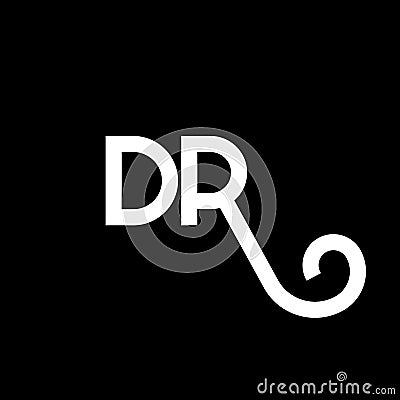 DR letter logo design on black background. DR creative initials letter logo concept. dr letter design. DR white letter design on Vector Illustration