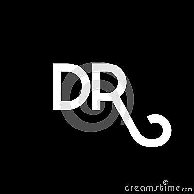 DR letter logo design on black background. DR creative initials letter logo concept. dr letter design. DR white letter design on Vector Illustration