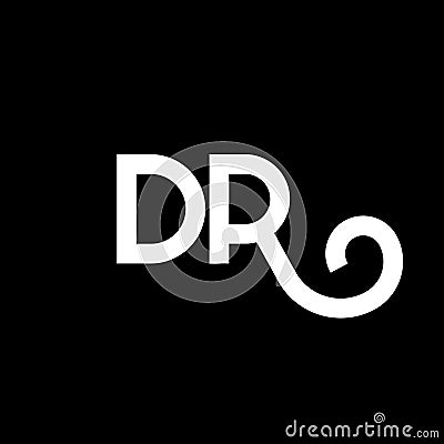 DR letter logo design on black background. DR creative initials letter logo concept. dr letter design. DR white letter design on Vector Illustration