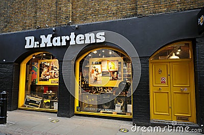 Dr Martens Shoe Shop in Covent Garden, London still closed due to corona virus covid emergency in the United kingdom in 2020 Editorial Stock Photo