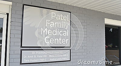Patel Family Medical Center, Coldwater, Mississippi Editorial Stock Photo