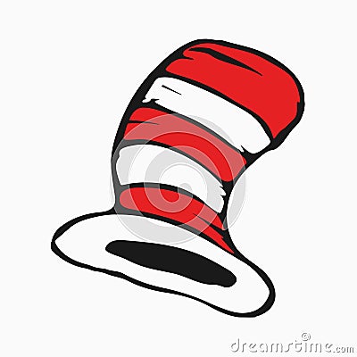 Dr Seuss cat in the hat. Hat, mustaches Stock Photo