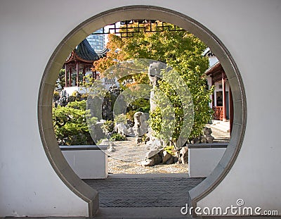 Dr. Sun Yat-Sen Gardens, Vancouver Chinatown Editorial Stock Photo