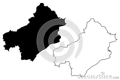 Draa-Tafilalet Region map vector Vector Illustration