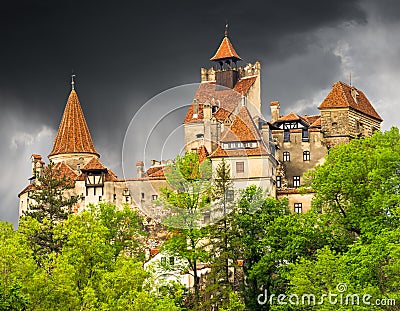 Dracula castle in Bran town, Transylvania, Romania, Europe Stock Photo