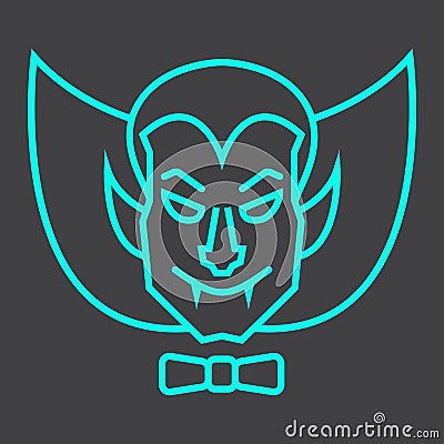 Dracula Vampire line icon, halloween and scary Vector Illustration