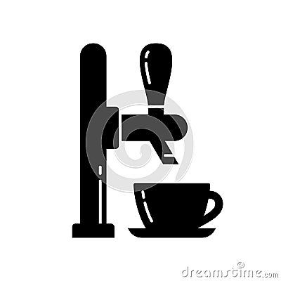 Draft coffee silhouette icon Vector Illustration