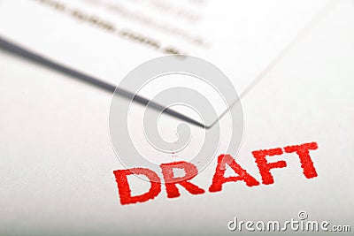 Draft 1 Stock Photo