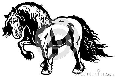 Draft horse Vector Illustration