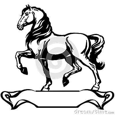 Draft horse side view Vector Illustration