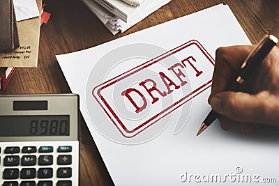 Draft Sketch Design Preview Structure Template Concept Stock Photo