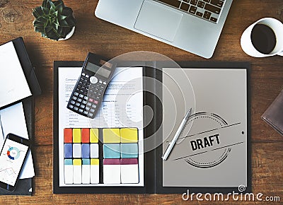 Draft Sketch Design Preview Structure Template Concept Stock Photo