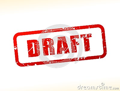 Draft text buffered Vector Illustration