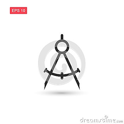 Drafting compass icon vector design isolated 2 Vector Illustration