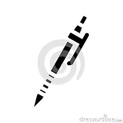 drafting pencil architectural drafter glyph icon vector illustration Cartoon Illustration