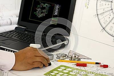 Drafting of piping instrument and diagram Stock Photo