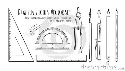 Drafting tools. Vector Illustration