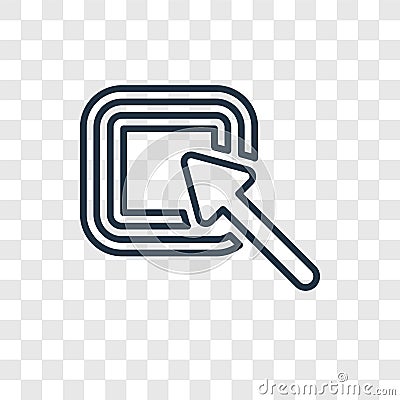 Drag concept vector linear icon isolated on transparent background, Drag concept transparency logo in outline style Vector Illustration