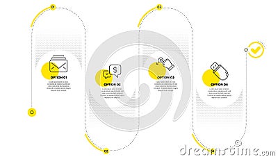 Drag drop, Mail and Payment received icons set. Usb stick sign. Move, New messages, Money. Memory flash. Vector Vector Illustration