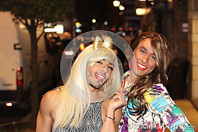 Drag queens enjoying a night out Stock Photo