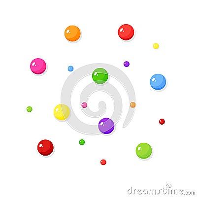 Dragee candies, candy balls Vector Illustration