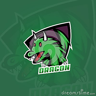 Dragon logo, gaming logo design Stock Photo