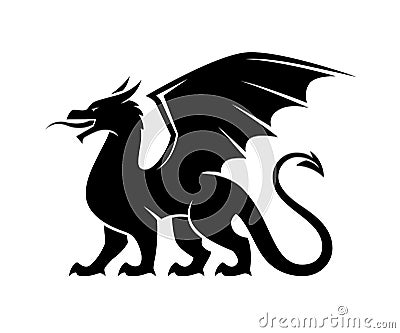 Dragon black silhouette Vector Illustration