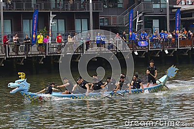 Dragon Boat Competition at Melacca River Editorial Stock Photo