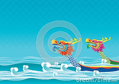 Dragon boat festival background Vector Illustration