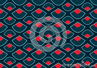 Dragon Boat Festival style fan style seamless pattern Vector Illustration