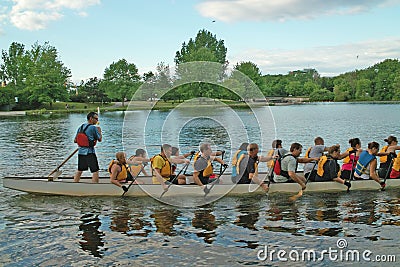 Dragon Boat Practice Ottawa Ontario Canada Editorial Stock Photo