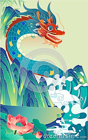 Dragon boat race on Dragon Boat Festival, eating rice dumplings, commemorating Qu Yuan traditional festival activities Vector Illustration