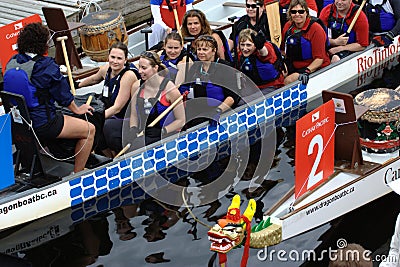 Dragon Boat Team Editorial Stock Photo