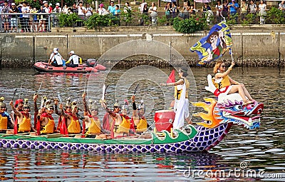 Dragon Boat Team Dressed Up As Game Characters Editorial Stock Photo