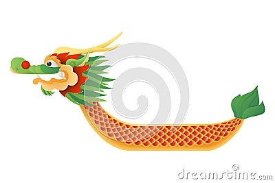 Dragon boat traditional festival - boat vector illustration isolated on transparent background - Duanwu or Zhongxiao festival Vector Illustration