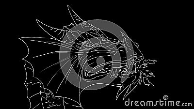 Dragon Breathing Fire 2D Animation Stock Video - Video of white, movement:  90983757