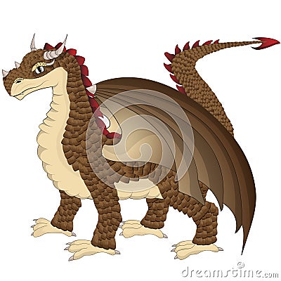 Dragon brown with scales like stone Stock Photo