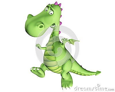 Dragon Cartoon - jumping Stock Photo