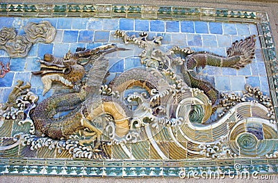 Dragon Carving Stock Photo