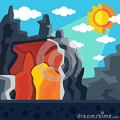 Dragon Cave. Vector Illustration