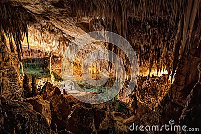 Dragon cave, Coves del Drach, (Cuevas del Drach). Porto Cristo. Balearic Islands Mallorca Spain Stock Photo